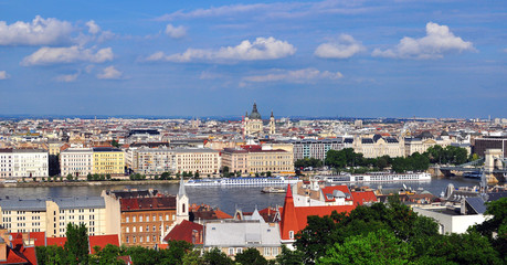 Panoramic view of Budapest city centre