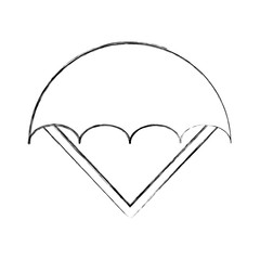 parachute open isolated icon vector illustration design