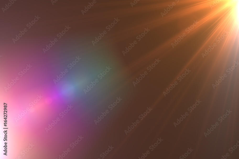 Canvas Prints sunburst with lens flare light over black background. easy to add overlay or screen filter over phot