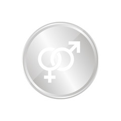 Silberne Münze - Geschlechter - Frau und Mann