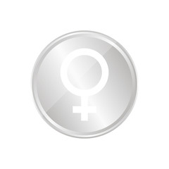 Silberne Münze - Symbol Weiblich