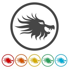 Dragon mascot icons set - Illustration 