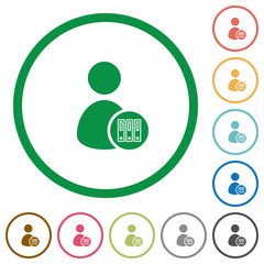 Archive user account flat icons with outlines