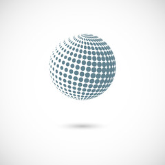 Vector abstract dotted halftone planet