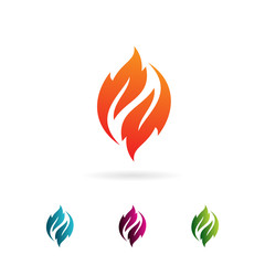 flame leaf logo design concept template
