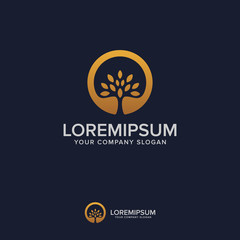 tree luxury logo design concept template