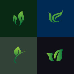 leaf nature logo set collection. Environmental and Landscaping g