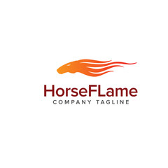 horse flame logo. Animals logo design concept template