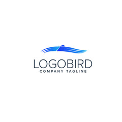 blue bird logo. Animals logo design concept template