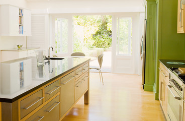 Fototapeta na wymiar Contemporary Kitchen Design Interior. Luxury kitchen