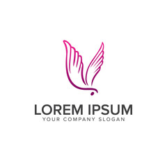beautyful bird logo design concept template