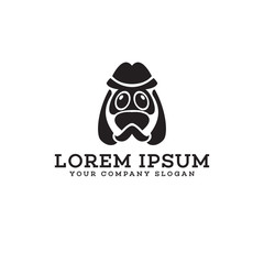dog head character logo design concept template
