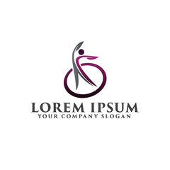 healty people Logos. Medical logo design concept template