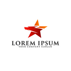 Obraz premium star bird logo design concept template