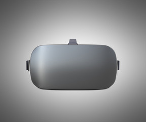 Black and White VR Virtual Reality Headset front Isolated on grey Background 3D Illustration