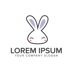 funny rabbit logo. animal logo design concept template