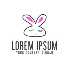 funny rabbit logo. animal logo design concept template