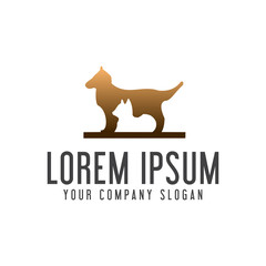 dog and cat logo. animal pet care logo design concept template