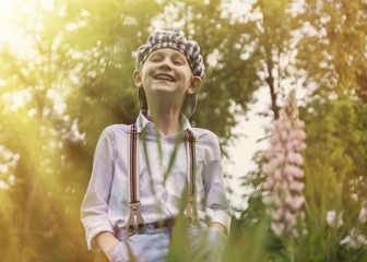 they're showing emotion and cheerful boy