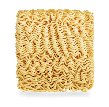 Asian Ramen Instant Noodles Isolated On White Background