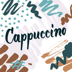 Cappuccino lettering for coffee shops, cafes and advertisements.
