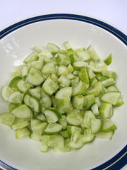 Cucumber cut into pieces