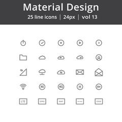 Material Design UI Line Icons