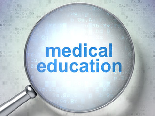 Studying concept: Medical Education with optical glass