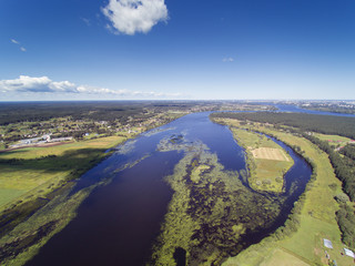 Daugava river at Dole island, near Riga, Latvia.