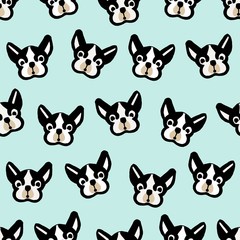 dog pug seamless vector pattern