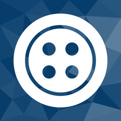 Obraz premium Knopf zum Nähen - Icon mit geometrischem Hintergrund blau