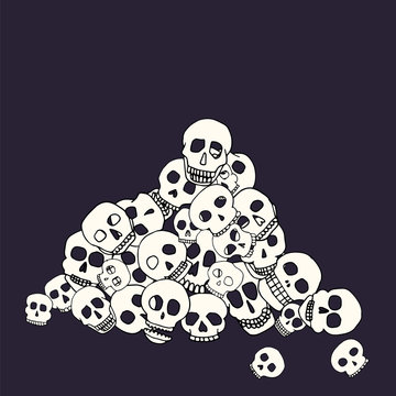 Hand Drawn Skull Pile