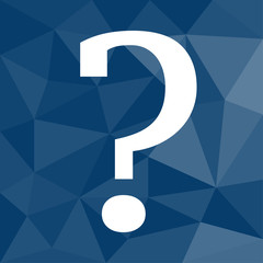 Fragezeichen - Service - Icon mit geometrischem Hintergrund blau