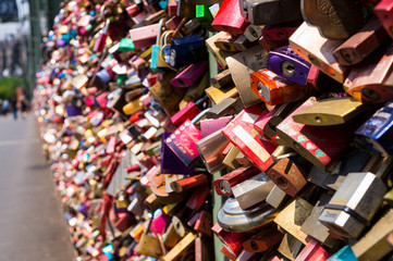 Liebesschlösser - Love Padlocks at Cologne, Germany