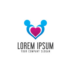 love people logo design concept template