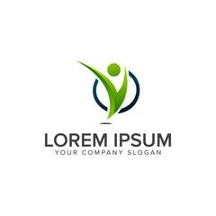 healty people Logos. health care logo design concept template
