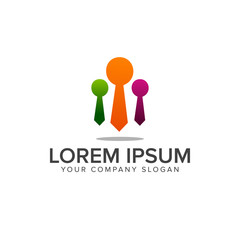 businessman team logo. leadership logo design concept template