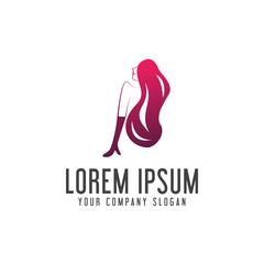 woman beauty logo design concept template