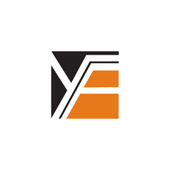 letter y, f logo design concept template