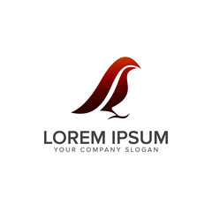 luxury bird logo design concept template