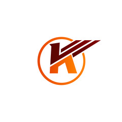 letter k wings logo design concept template