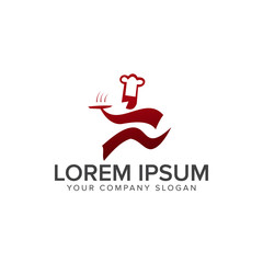 run chef logo. restaurant logo design concept template