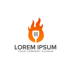 fire Cook logo. Food and Drink logo. restaurant logo design concept template