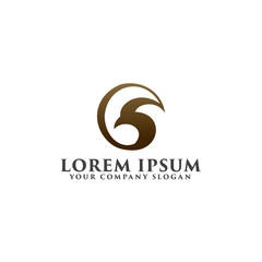 eagle logo. round logo design concept template