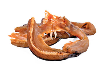Dry snakehead fish isolated on white background