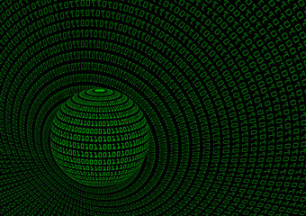 Abstract background binary geometric and vertex; computer technology Big Data Concept