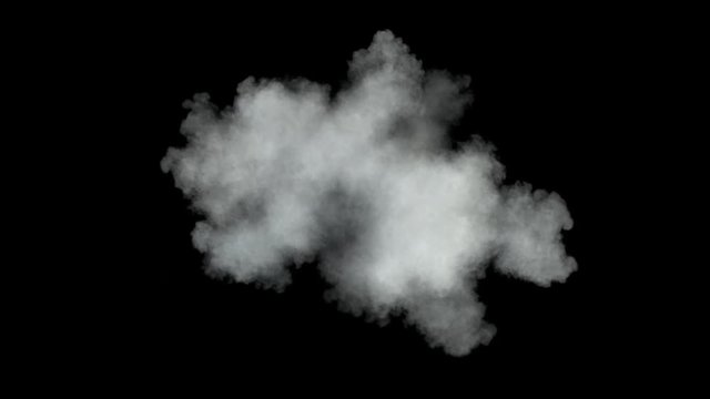 Middle size smoke puff / dust puff (with alpha channel). Smoke density - low. Separated on pure black background.