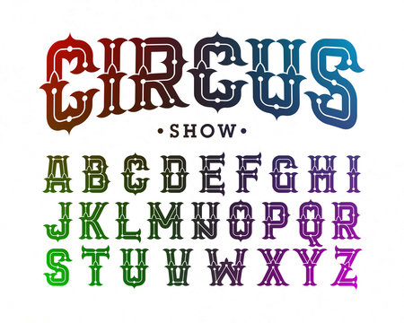 Circus style vintage font