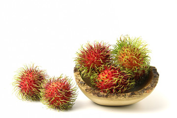 Fototapeta premium rambutan isolated on the white background . 