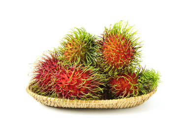 rambutan isolated on the white background . 